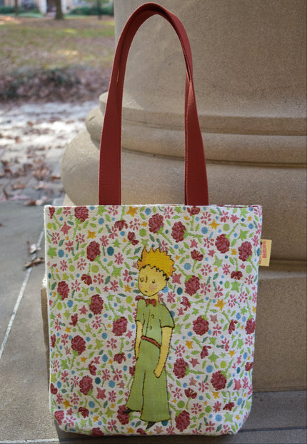 The Little Prince on Flowers Tote Bag