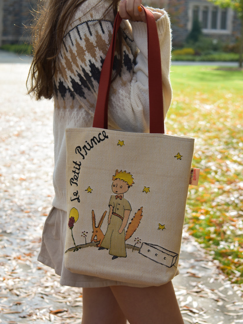 The Little Prince with the Fox and Planet Tote Bag