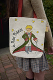 The Little Prince with Coat and Planet Tote Bag