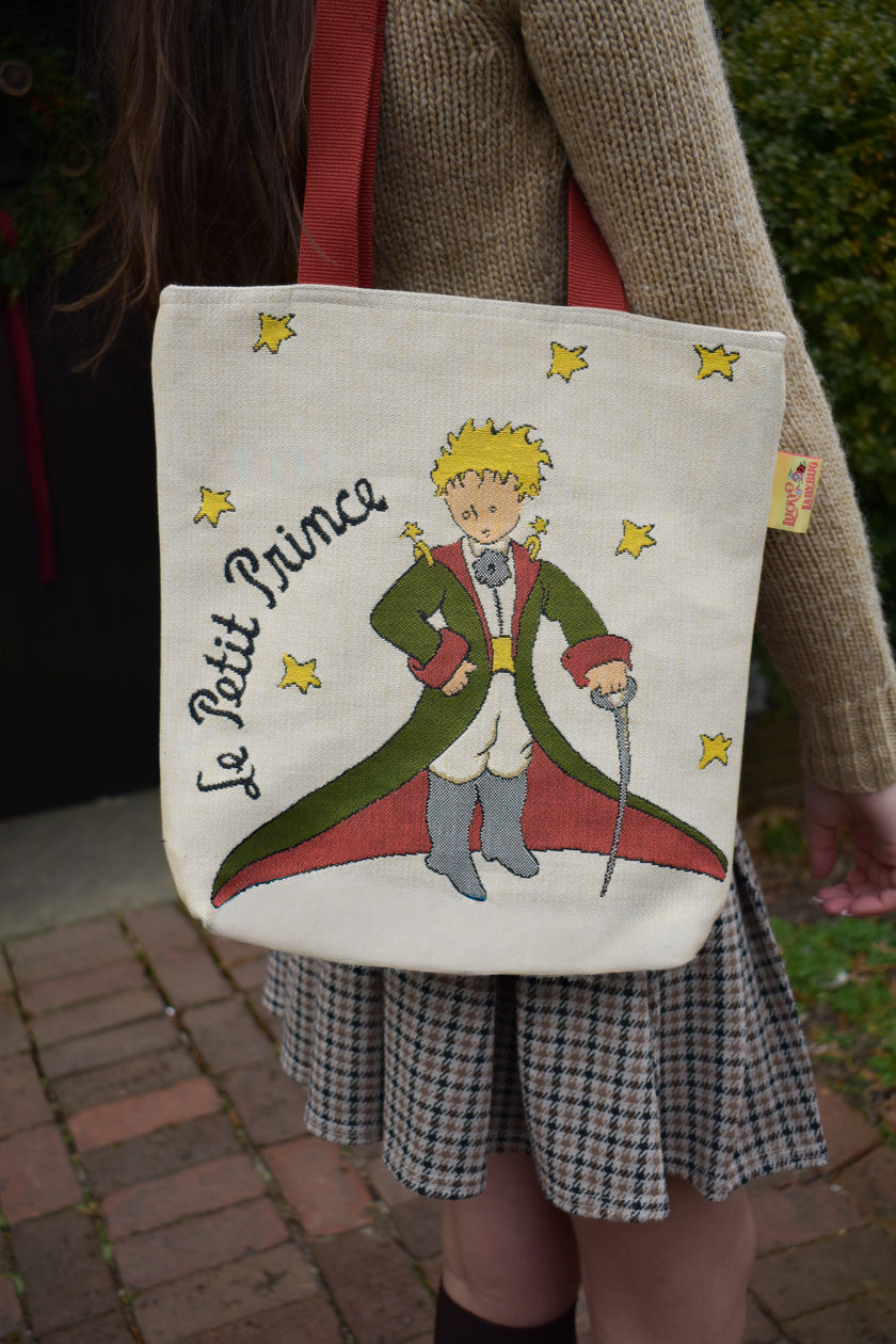 The Little Prince with Coat and Planet Tote Bag