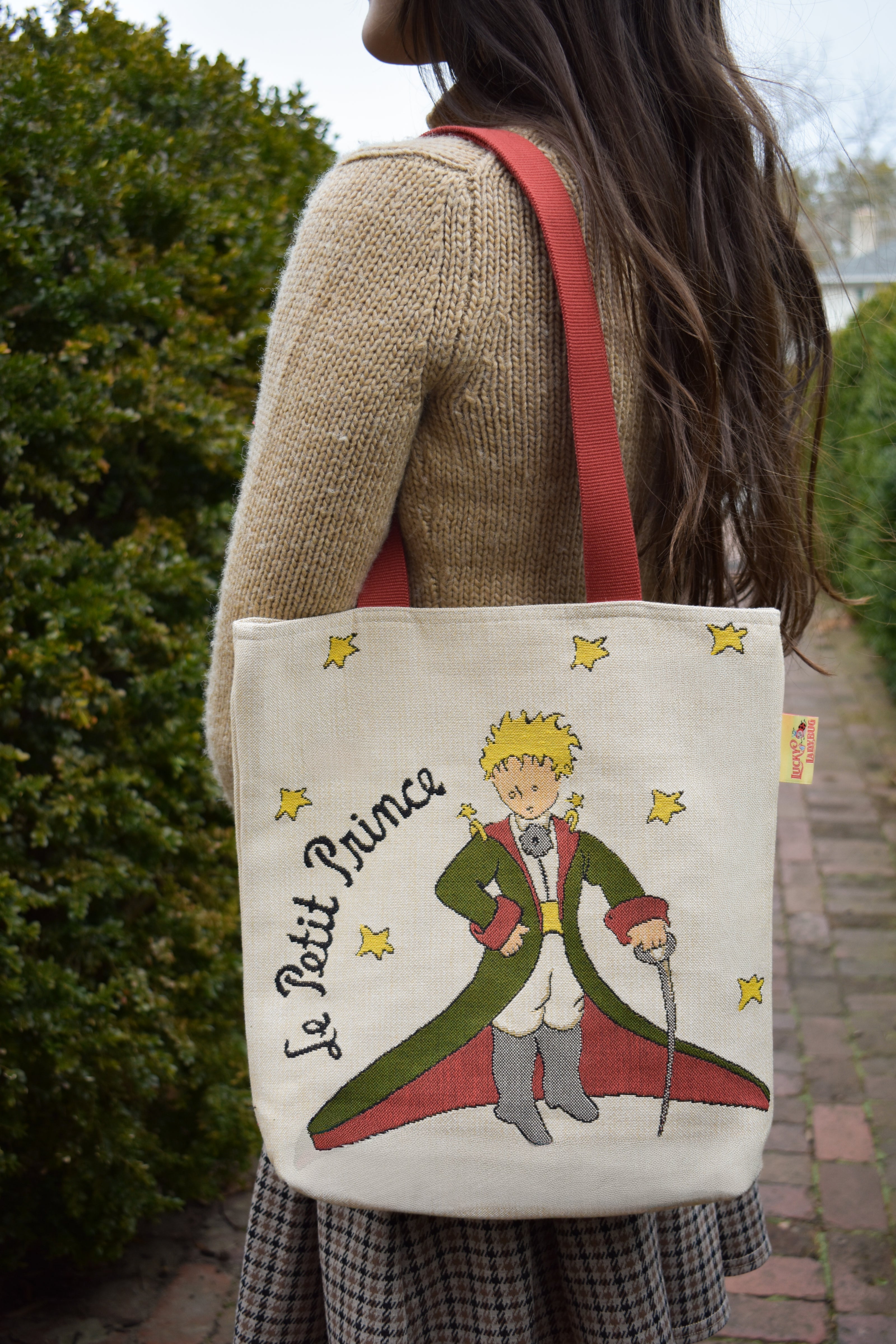 The Little Prince with Coat and Planet Tote Bag