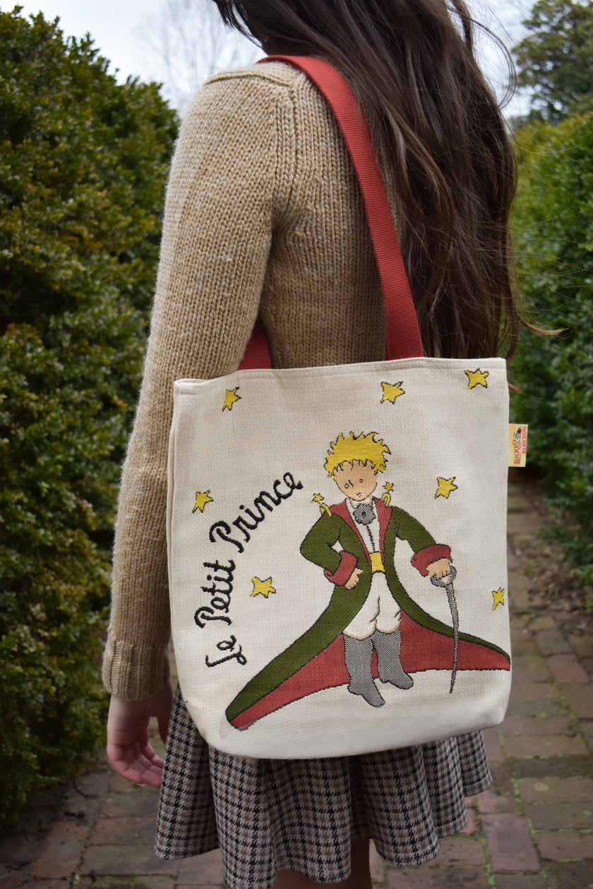The Little Prince with Coat and Planet Tote Bag