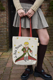 The Little Prince with Coat and Planet Tote Bag