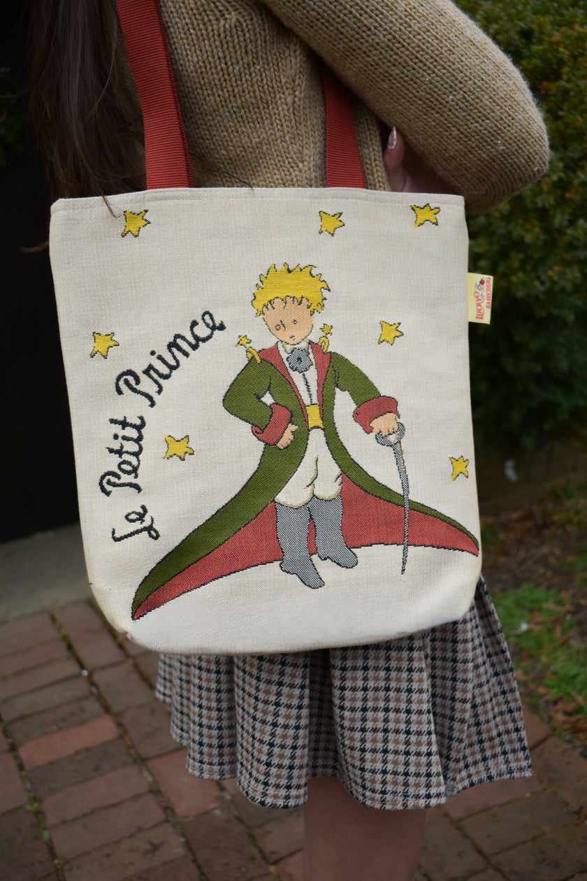 The Little Prince with Coat and Planet Tote Bag