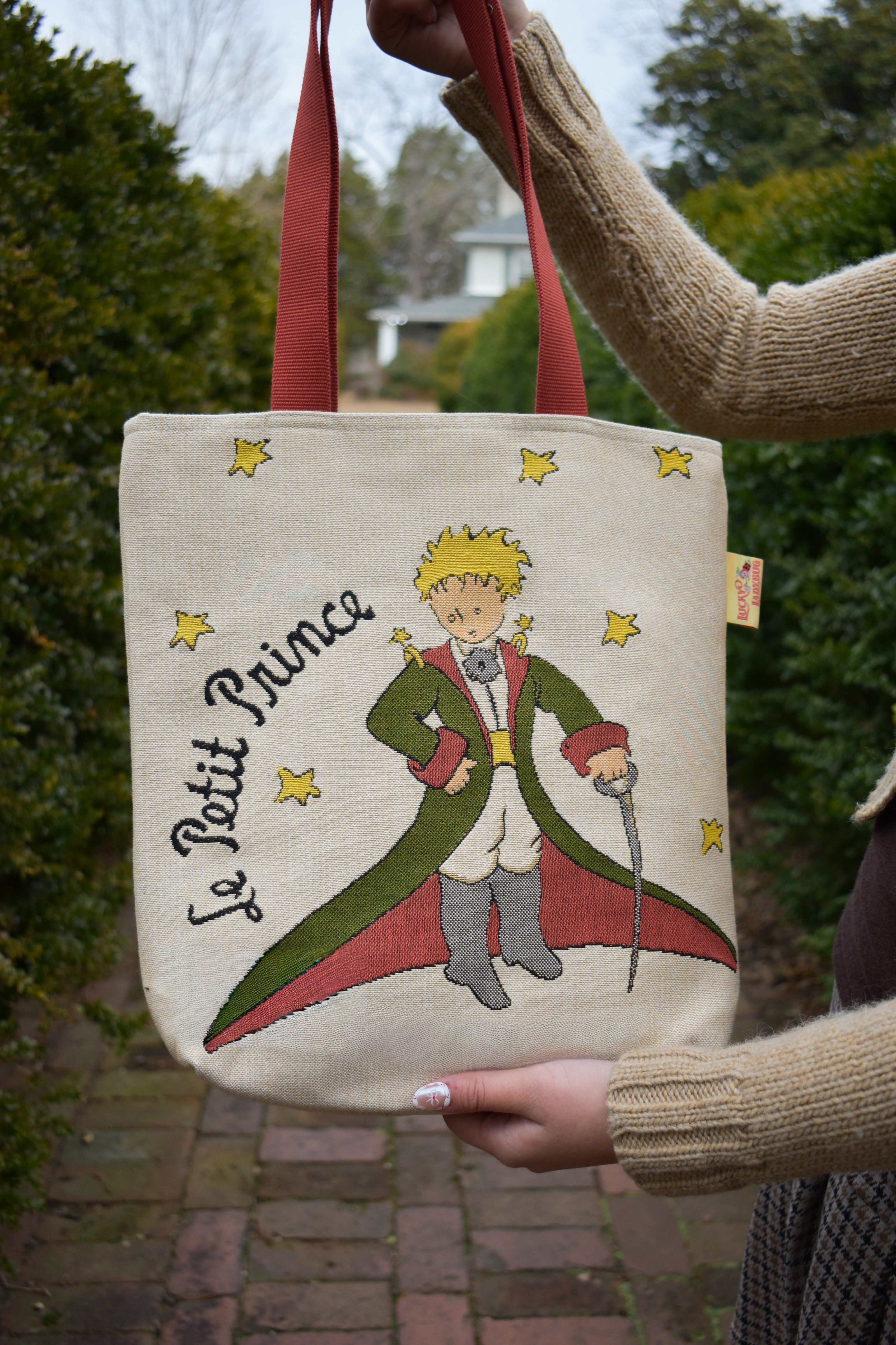 The Little Prince with Coat and Planet Tote Bag