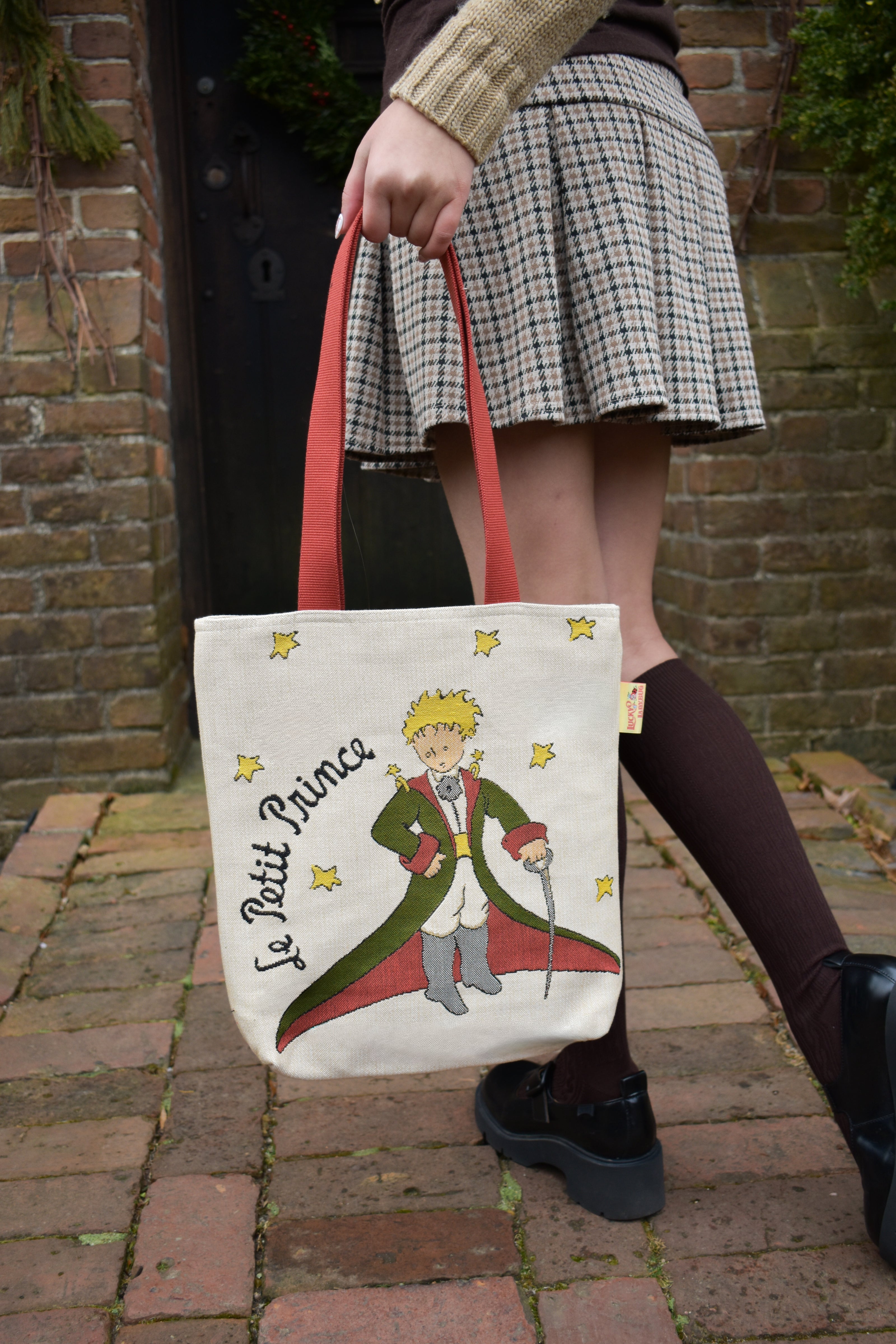 The Little Prince with Coat and Planet Tote Bag